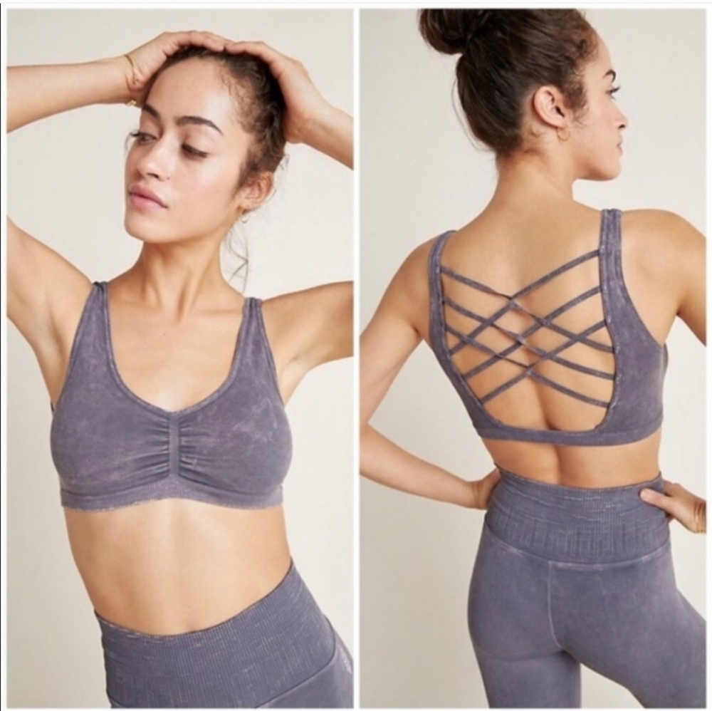 Free People Ruched Strappy Back Shanti Bra,NWOT, XS/S